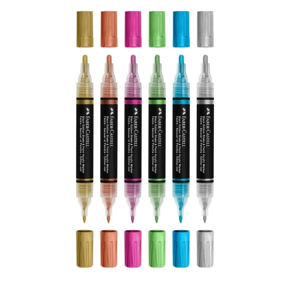 Black Edition Shake & Paint Acrylic Markers Metallic